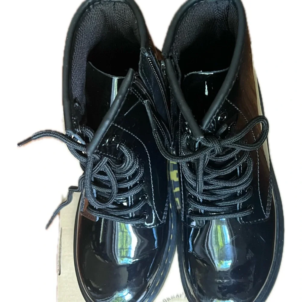 Dr. Martens 1460 J Black Patent Leather Lace-Up Boots